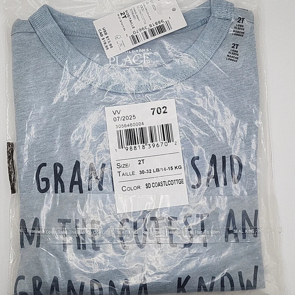 The Children's Place Light Blue Long Sleeve Tee NWT